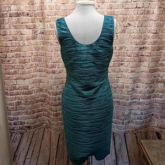 Hot Gal Teal Textured Sleeveless Dress Size Large - Picture 4 of 5